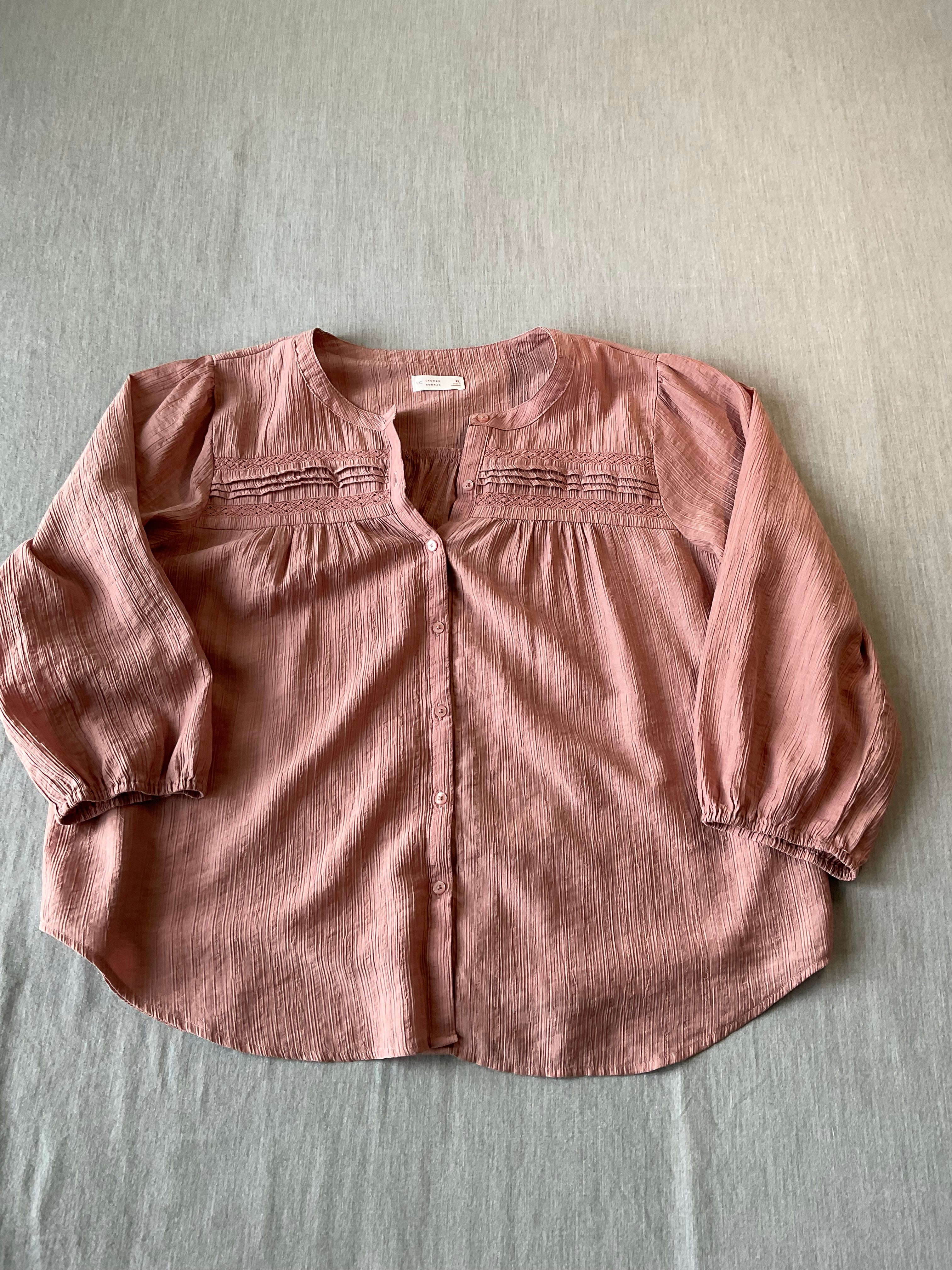 Lauren Conrad Women's Dusty Rose Woven Blouse