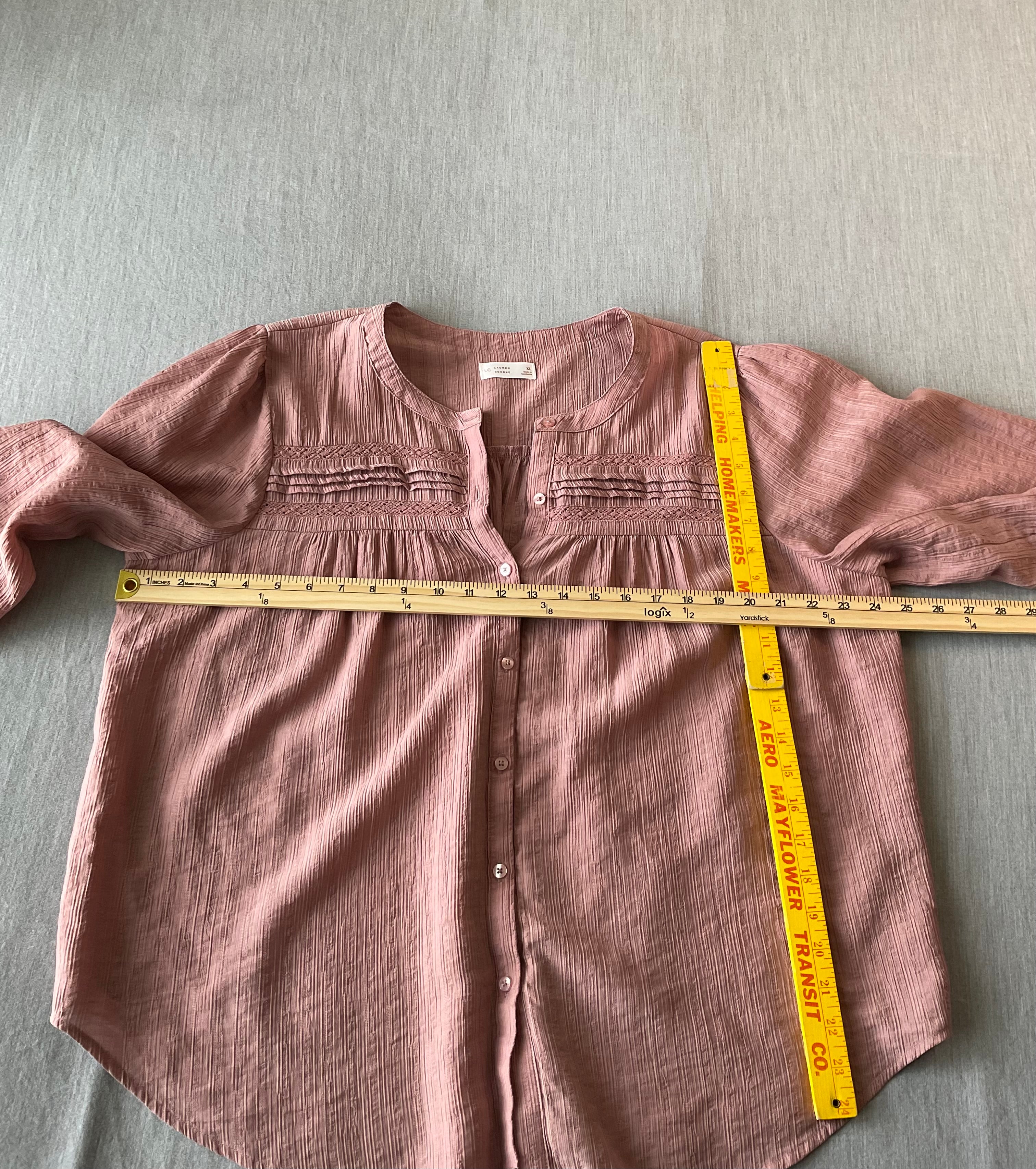 Lauren Conrad Women's Dusty Rose Woven Blouse