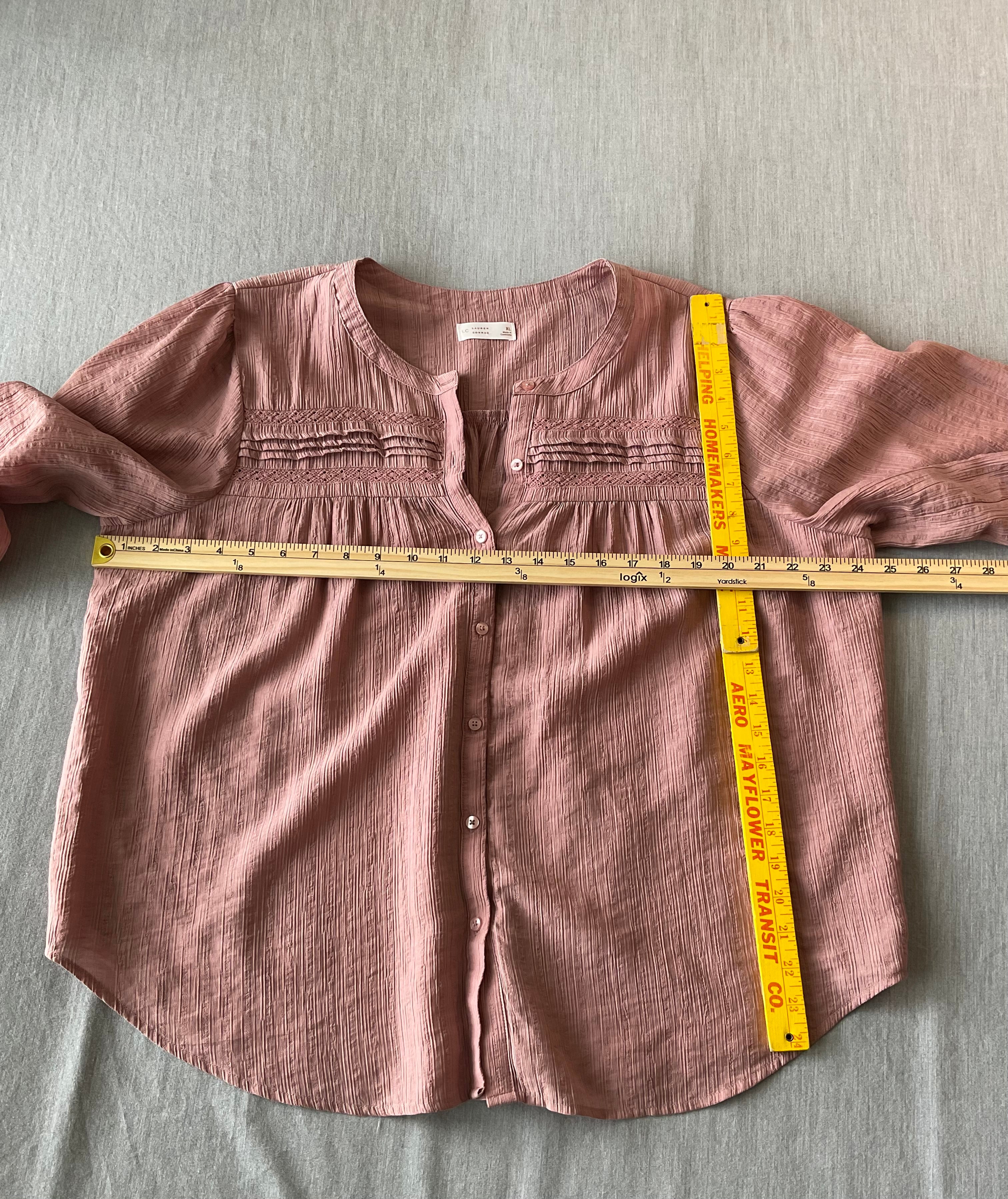 Lauren Conrad Women's Dusty Rose Woven Blouse