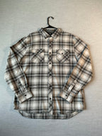 Vans Men's Long Sleeve  Gray Plaid Shirt. Size Large