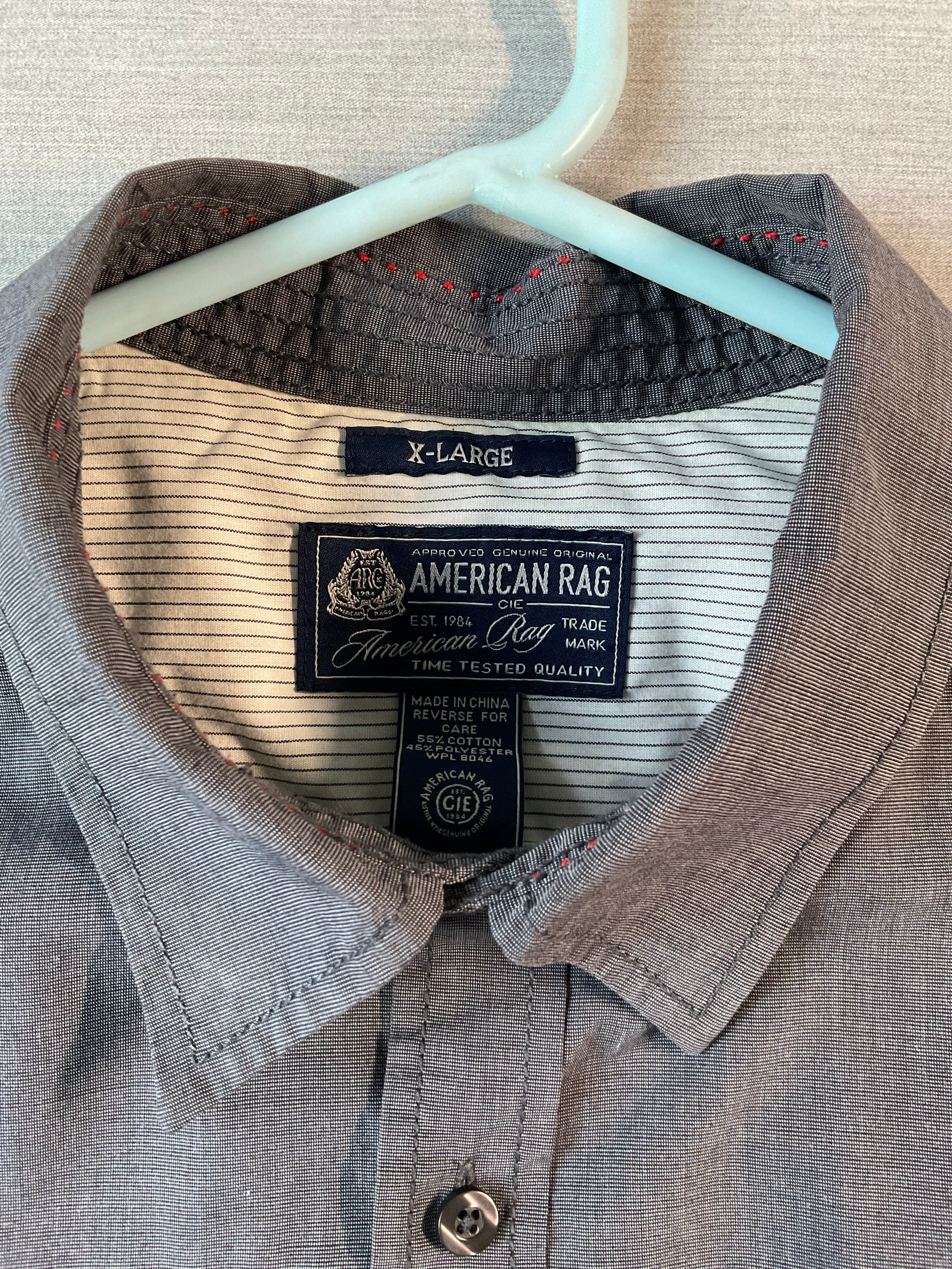 American Rag Men’s Long Sleeve Button-Up Shirt Gray (Size XL)