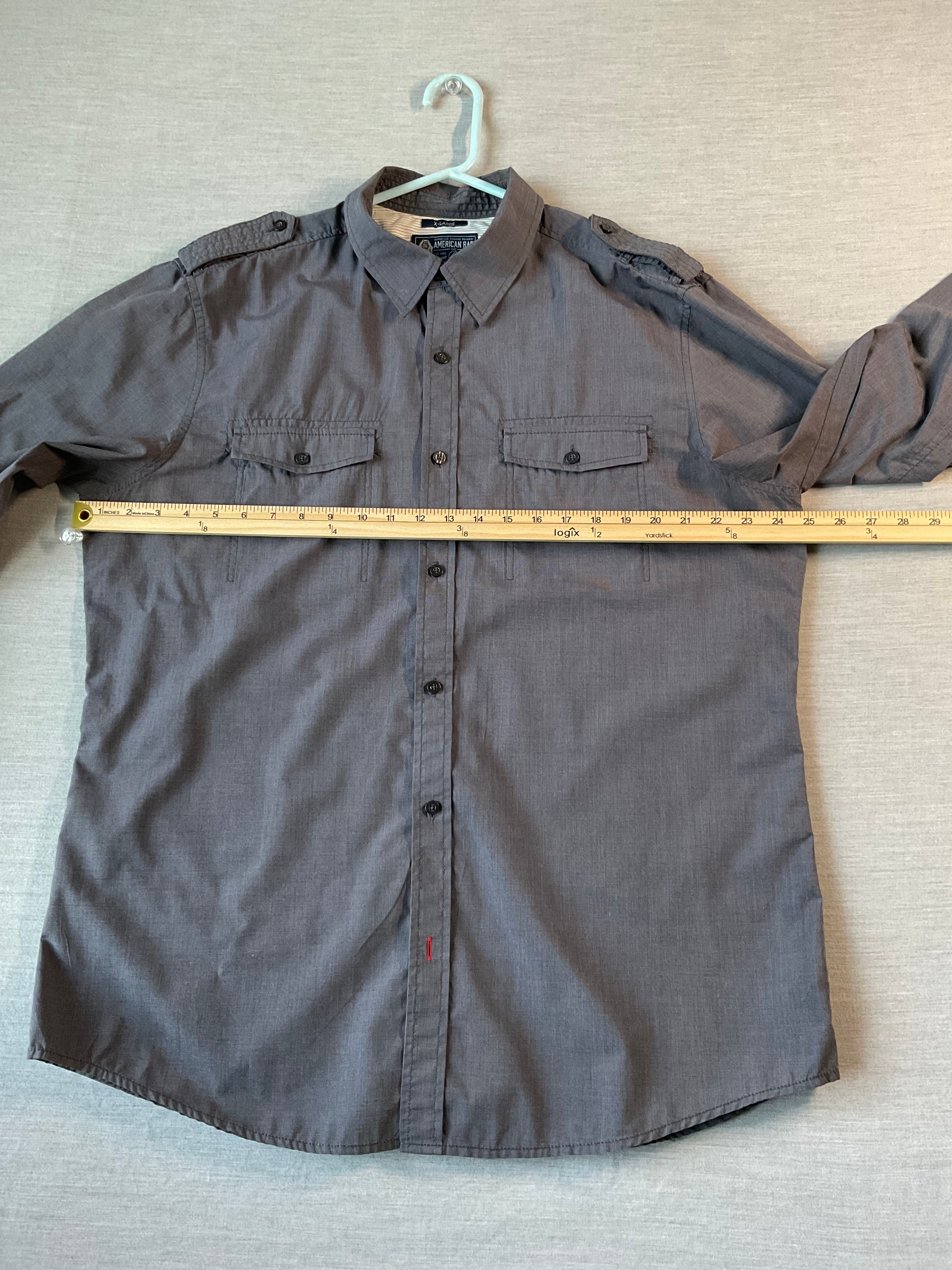 American Rag Men’s Long Sleeve Button-Up Shirt Gray (Size XL)