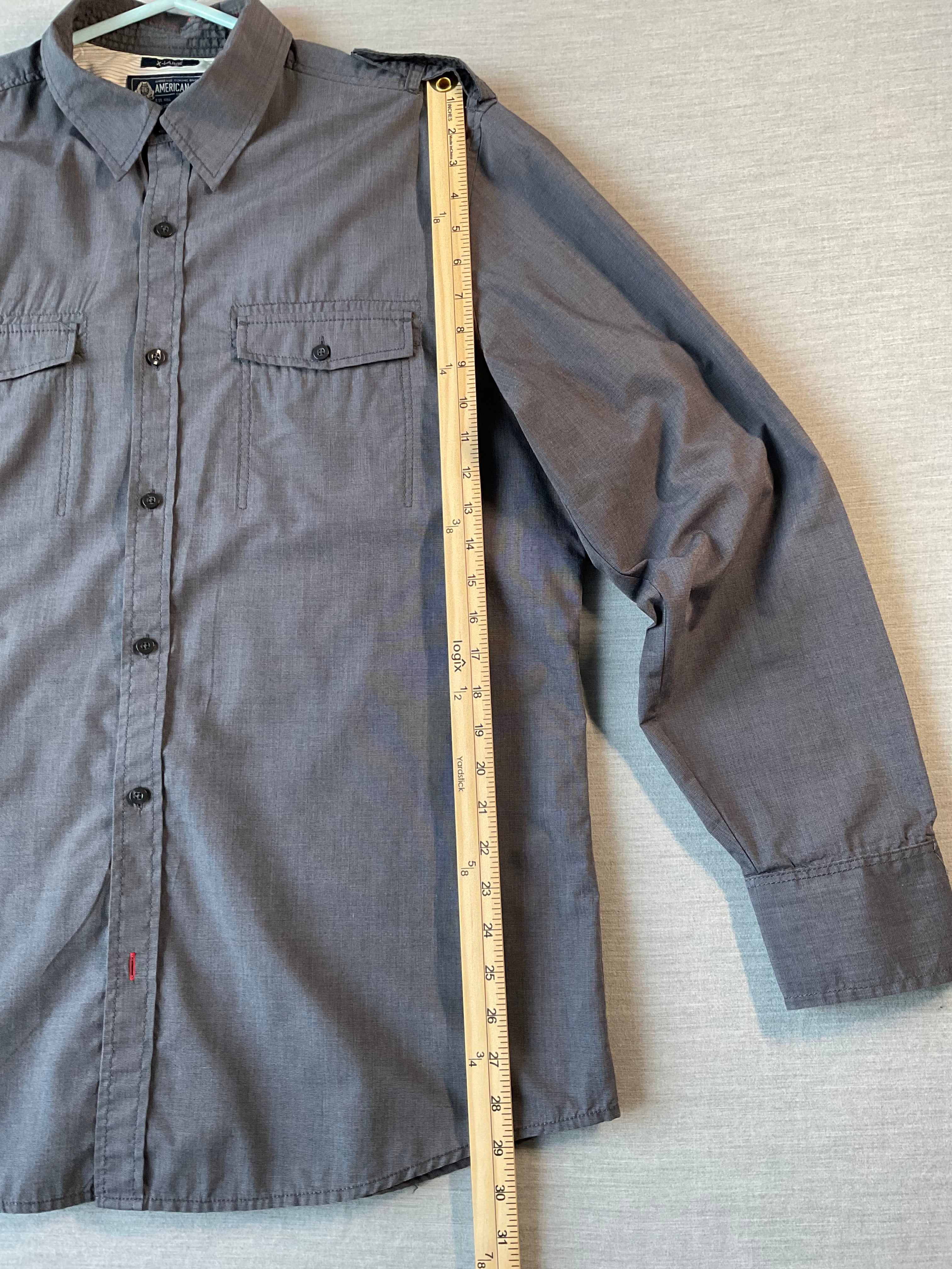 American Rag Men’s Long Sleeve Button-Up Shirt Gray (Size XL)