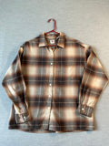 Levi's Women's Henri Long Sleeve Button Up Brown Beige Flannel Plaid Shirt. Small