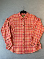 Cabela's Women's Long Sleeve Button Up Woven Shirt in Citrus Orange