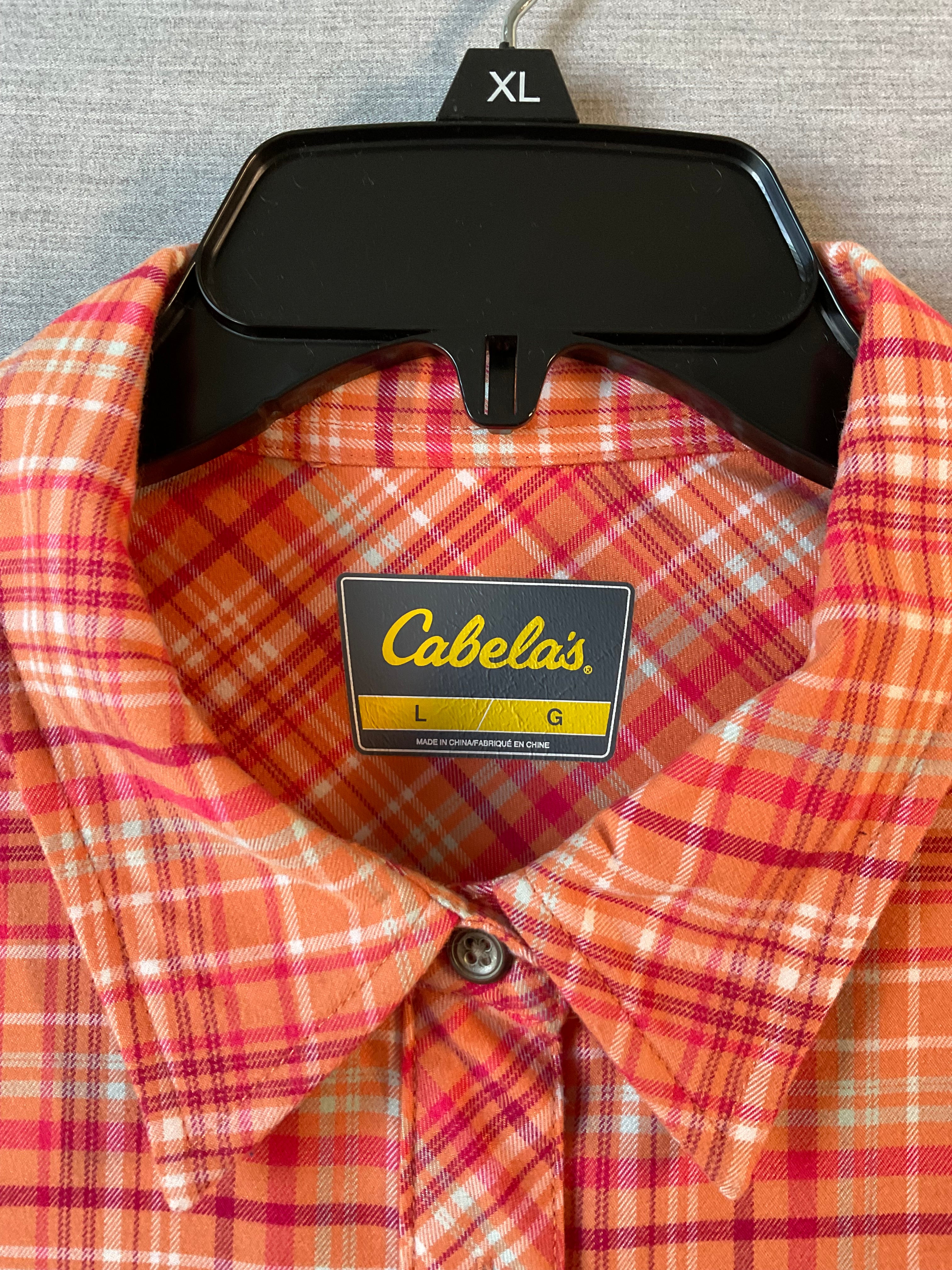 Cabela's Women's Long Sleeve Button Up Woven Shirt in Citrus Orange