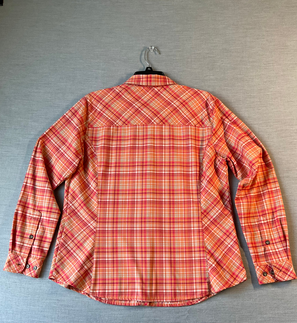 Cabela's Women's Long Sleeve Button Up Woven Shirt in Citrus Orange