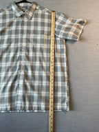 Haggar Men's White & Gray Plaid Short Sleeve Button-Up Shirt