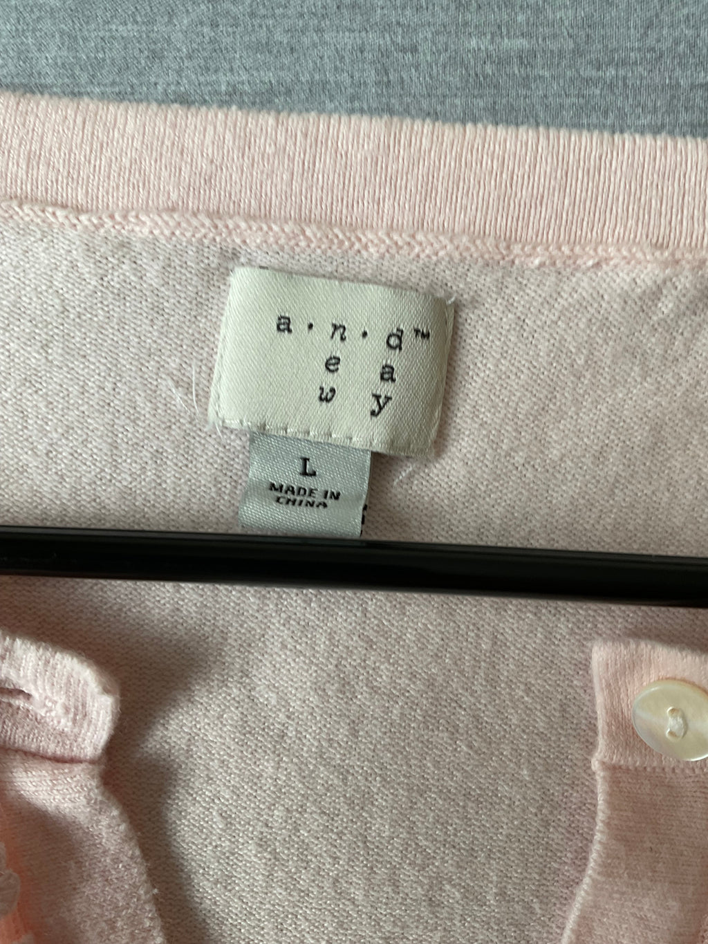 A New Day Women's Pink Long Sleeve Button Up Sweater