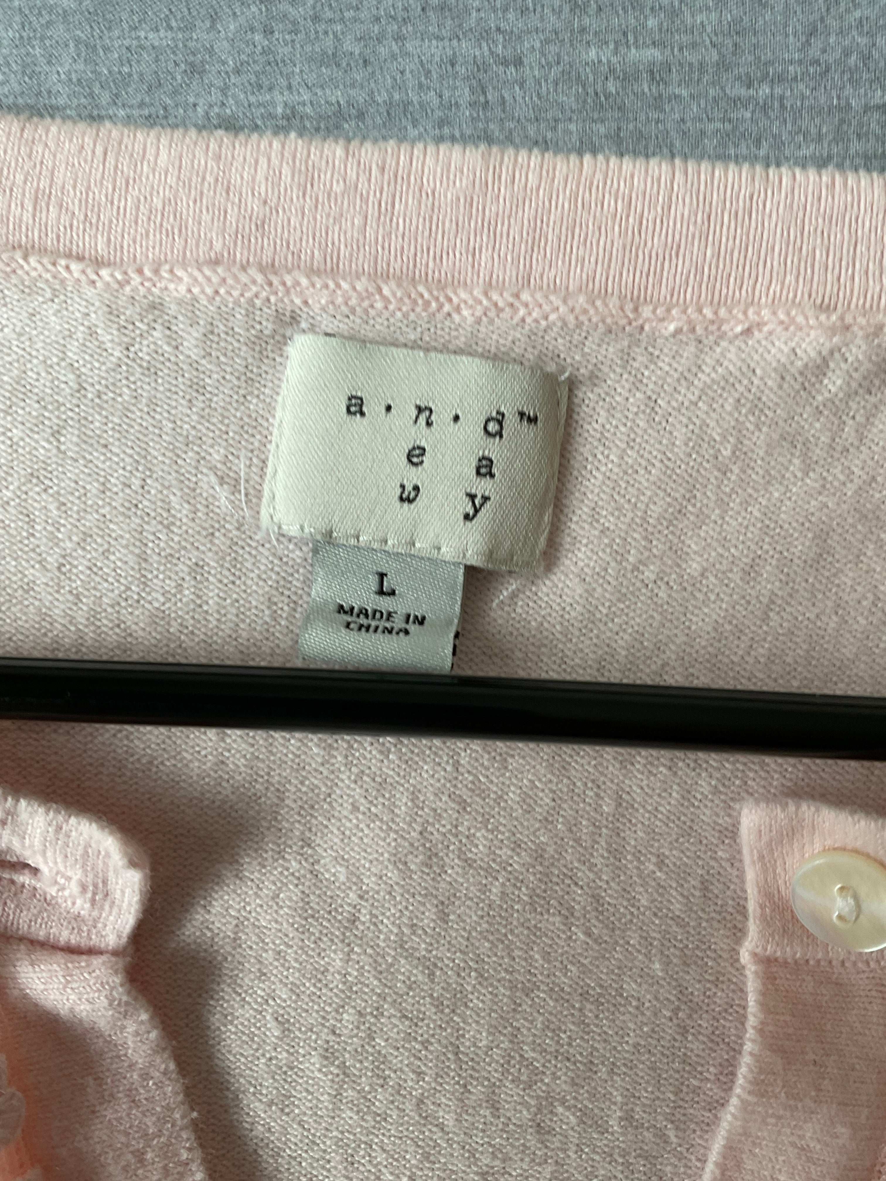 A New Day Women's Pink Long Sleeve Button Up Sweater