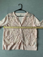 A New Day Women's Pink Long Sleeve Button Up Sweater