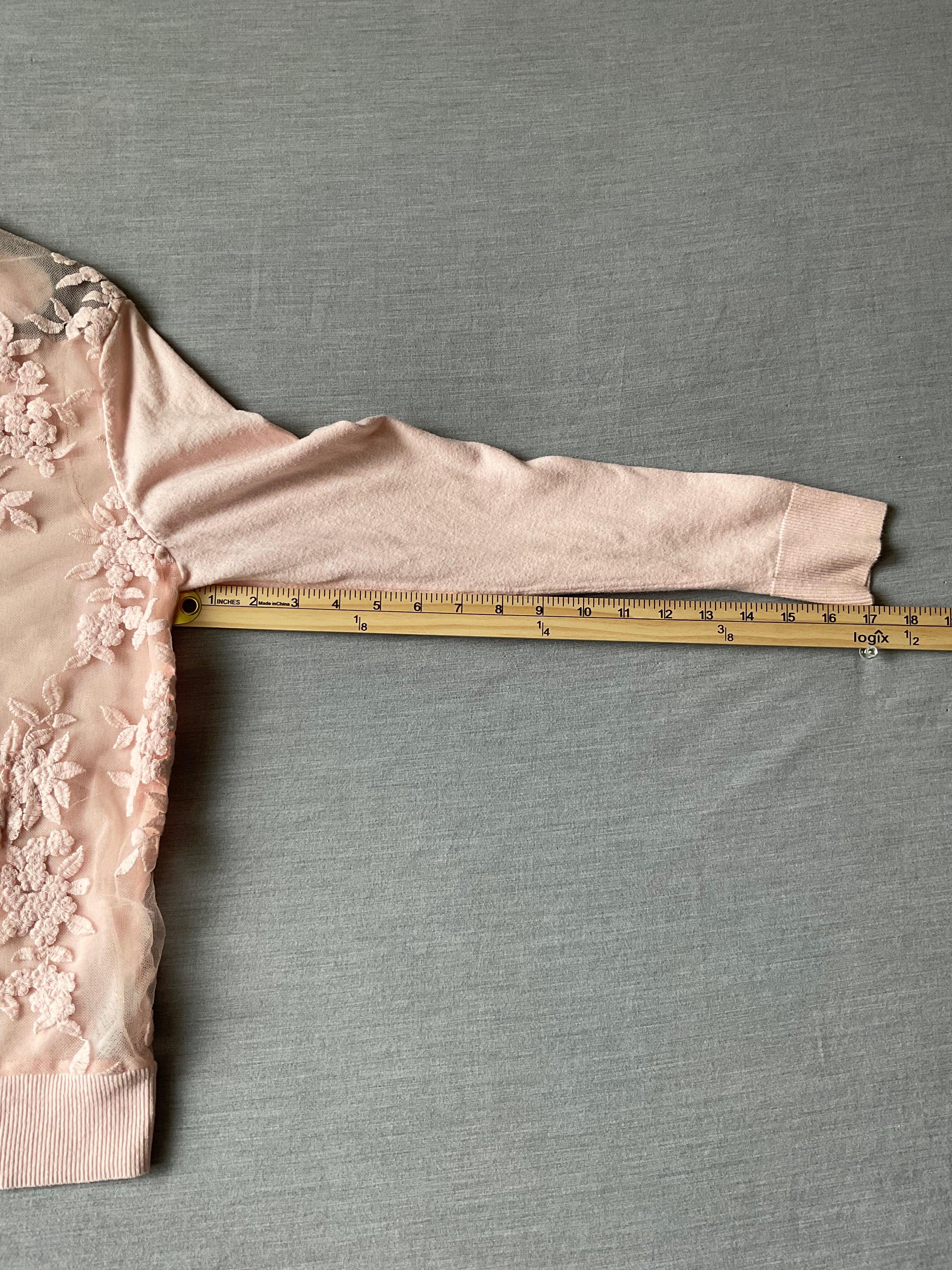 A New Day Women's Pink Long Sleeve Button Up Sweater