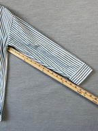 American Eagle Blue White Striped Oversized Long Sleeve Shirt - Small