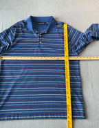 PGA Tour Men's Long Sleeve Polo Shirt Blue, Red. Gray
