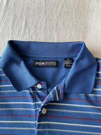PGA Tour Men's Long Sleeve Polo Shirt Blue, Red. Gray