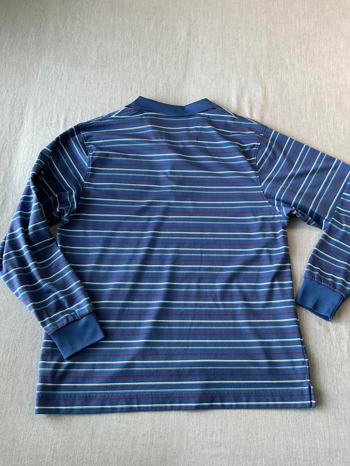 PGA Tour Men's Long Sleeve Polo Shirt Blue, Red. Gray