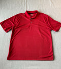 PGA Tour Men's Short Sleeve Polo Shirt Red Black Stripe