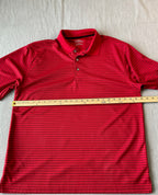 PGA Tour Men's Short Sleeve Polo Shirt Red Black Stripe