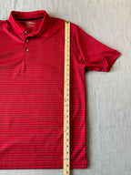 PGA Tour Men's Short Sleeve Polo Shirt Red Black Stripe