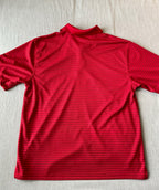PGA Tour Men's Short Sleeve Polo Shirt Red Black Stripe