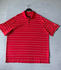 Nike Golf Dri Fit Men's  Short Sleeve Polo Shirt - Red White Stripe