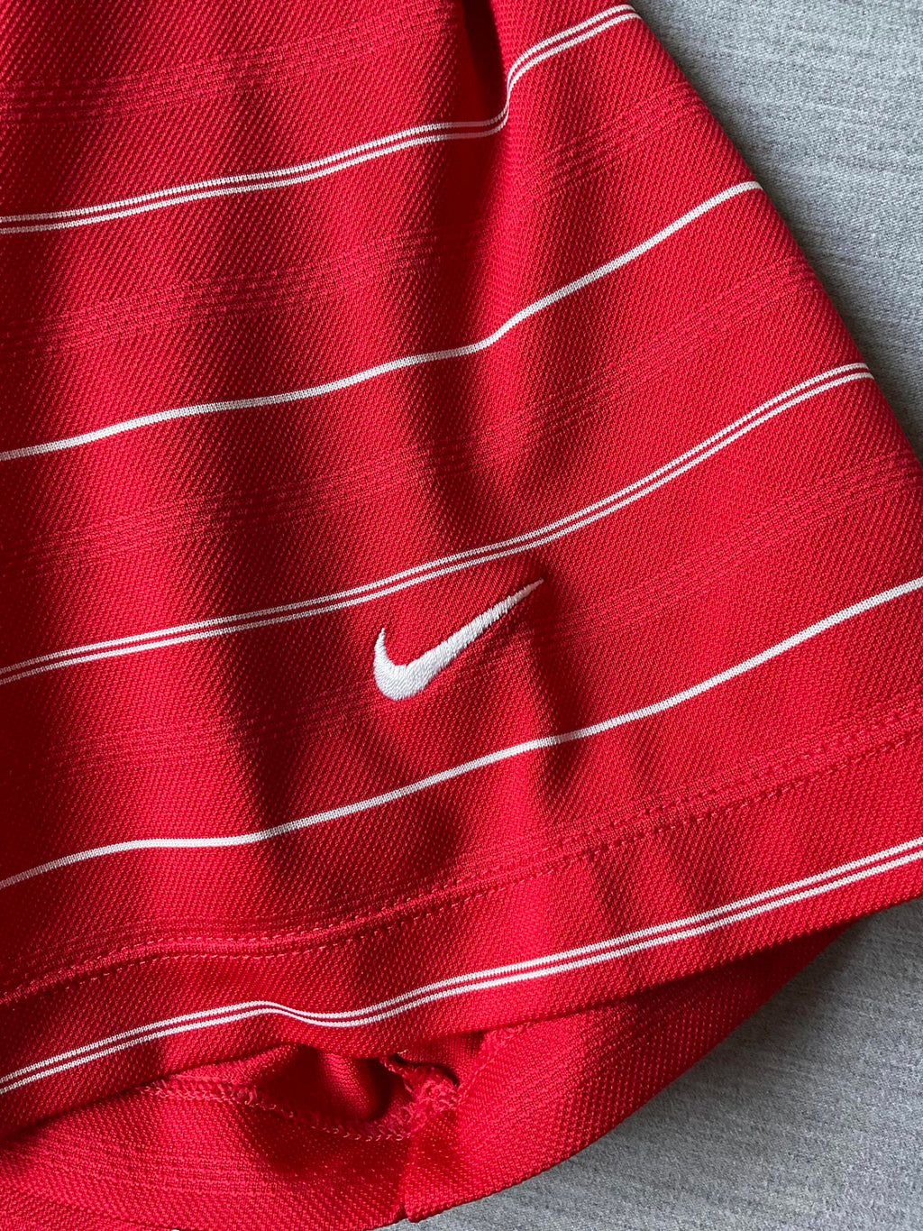 Nike Golf Dri Fit Men's  Short Sleeve Polo Shirt - Red White Stripe