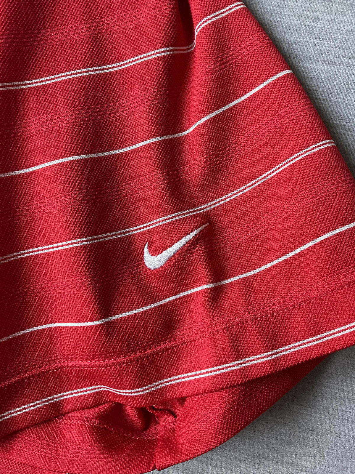 Nike Golf Dri Fit Men's  Short Sleeve Polo Shirt - Red White Stripe