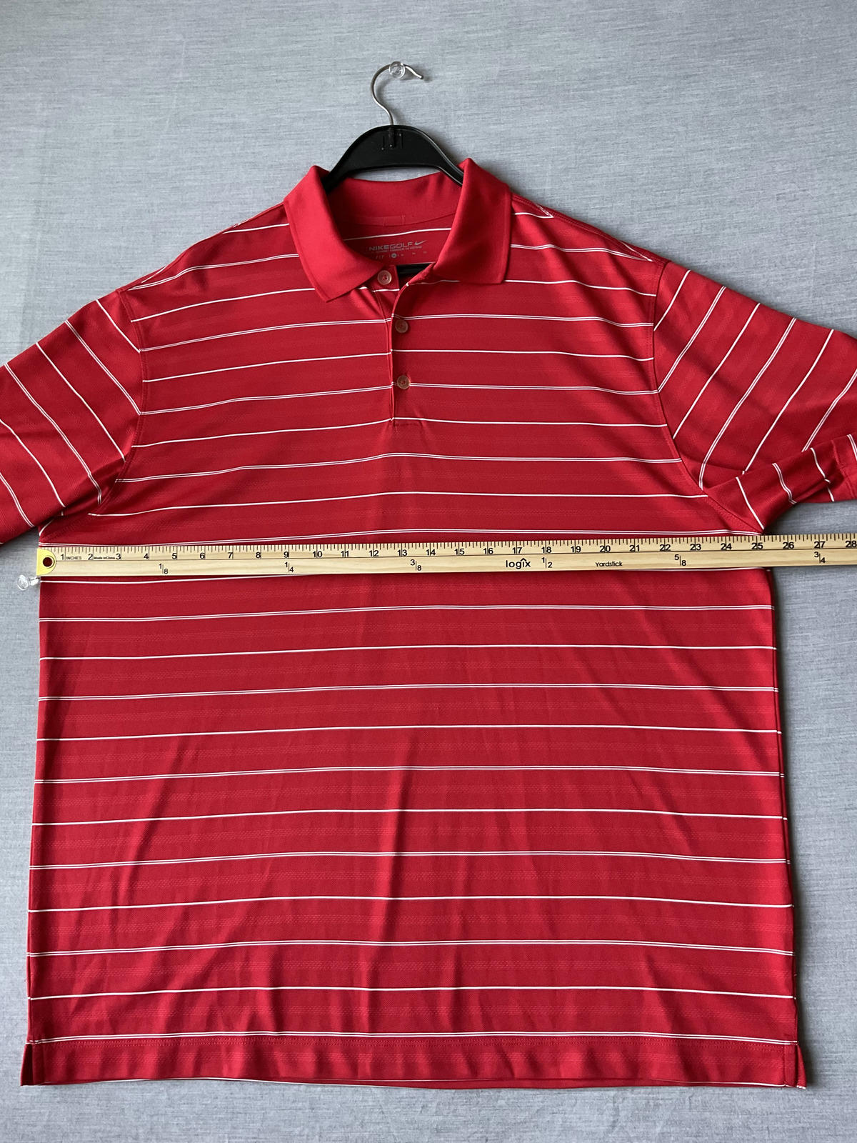 Nike Golf Dri Fit Men's  Short Sleeve Polo Shirt - Red White Stripe