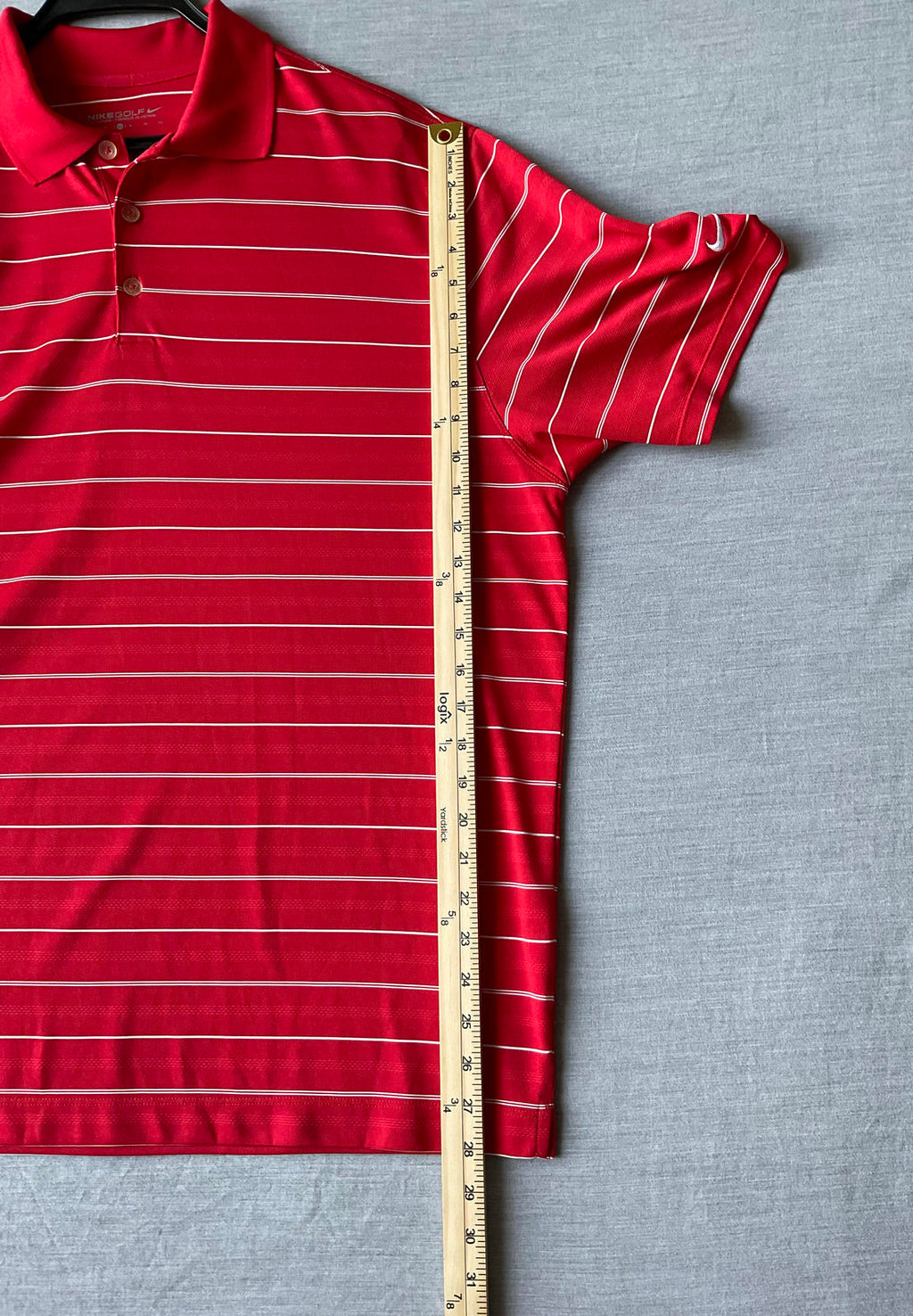 Nike Golf Dri Fit Men's  Short Sleeve Polo Shirt - Red White Stripe