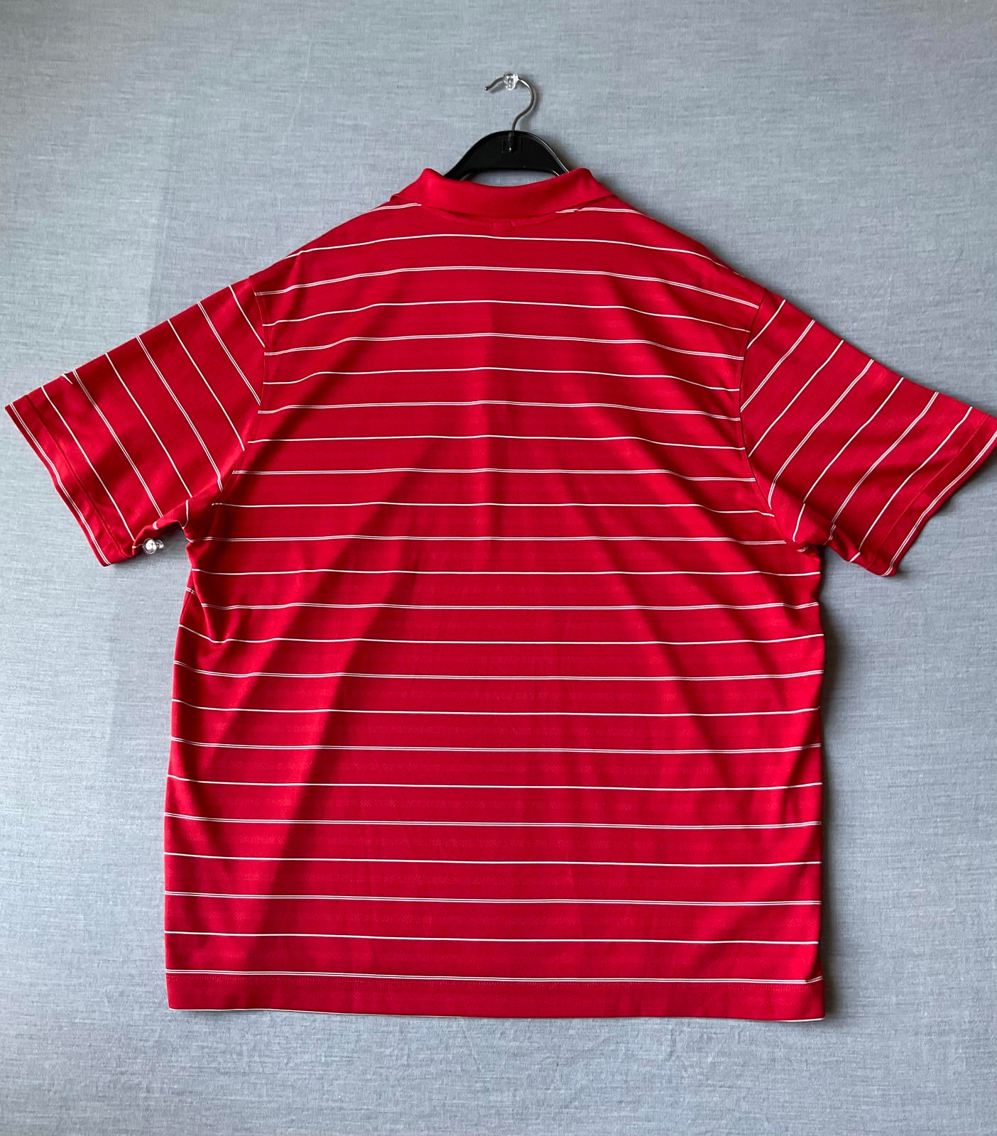 Nike Golf Dri Fit Men's  Short Sleeve Polo Shirt - Red White Stripe