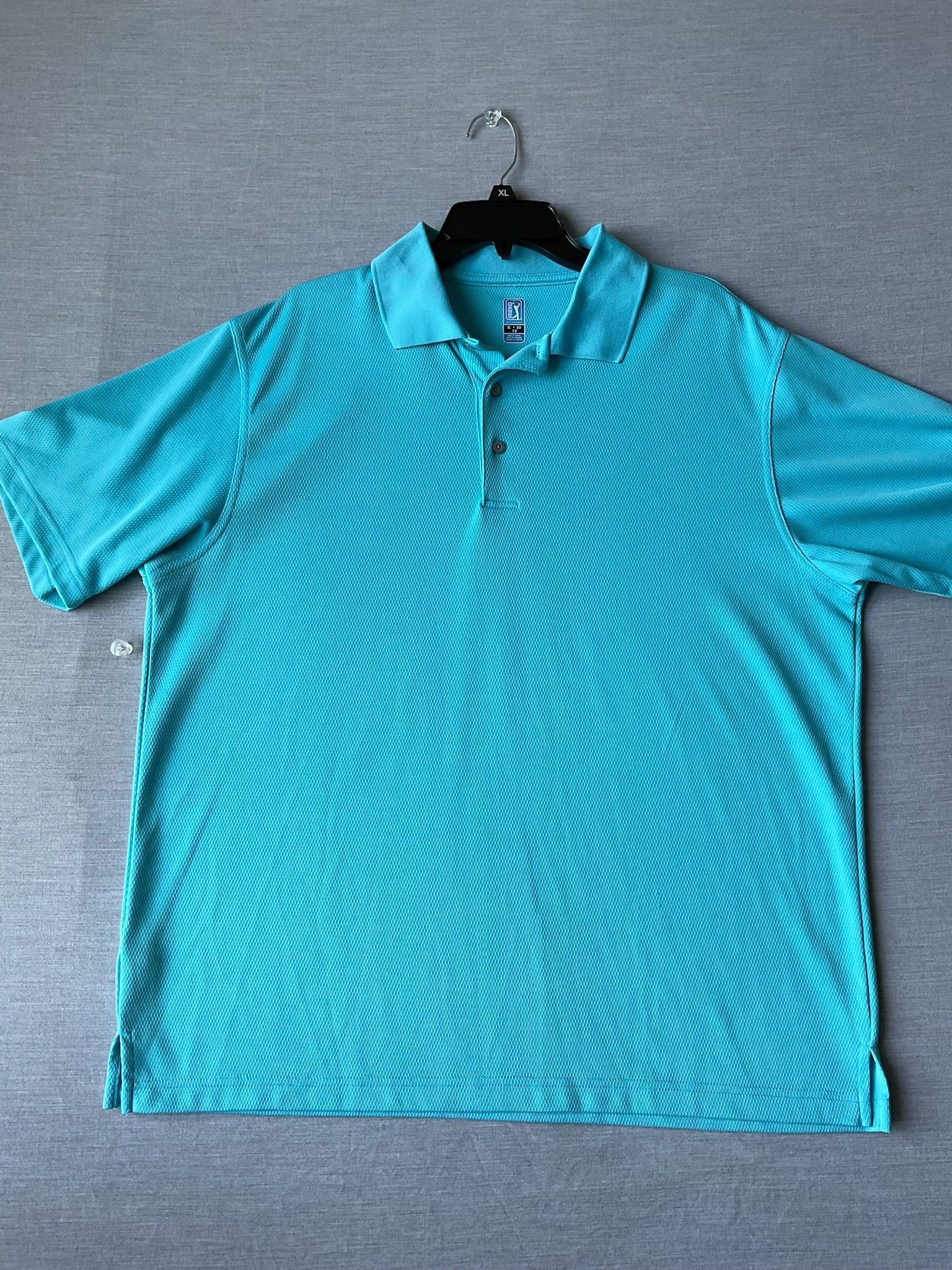 PGA Tour Men's Short Sleeve Polo Shirt - Bright Blue