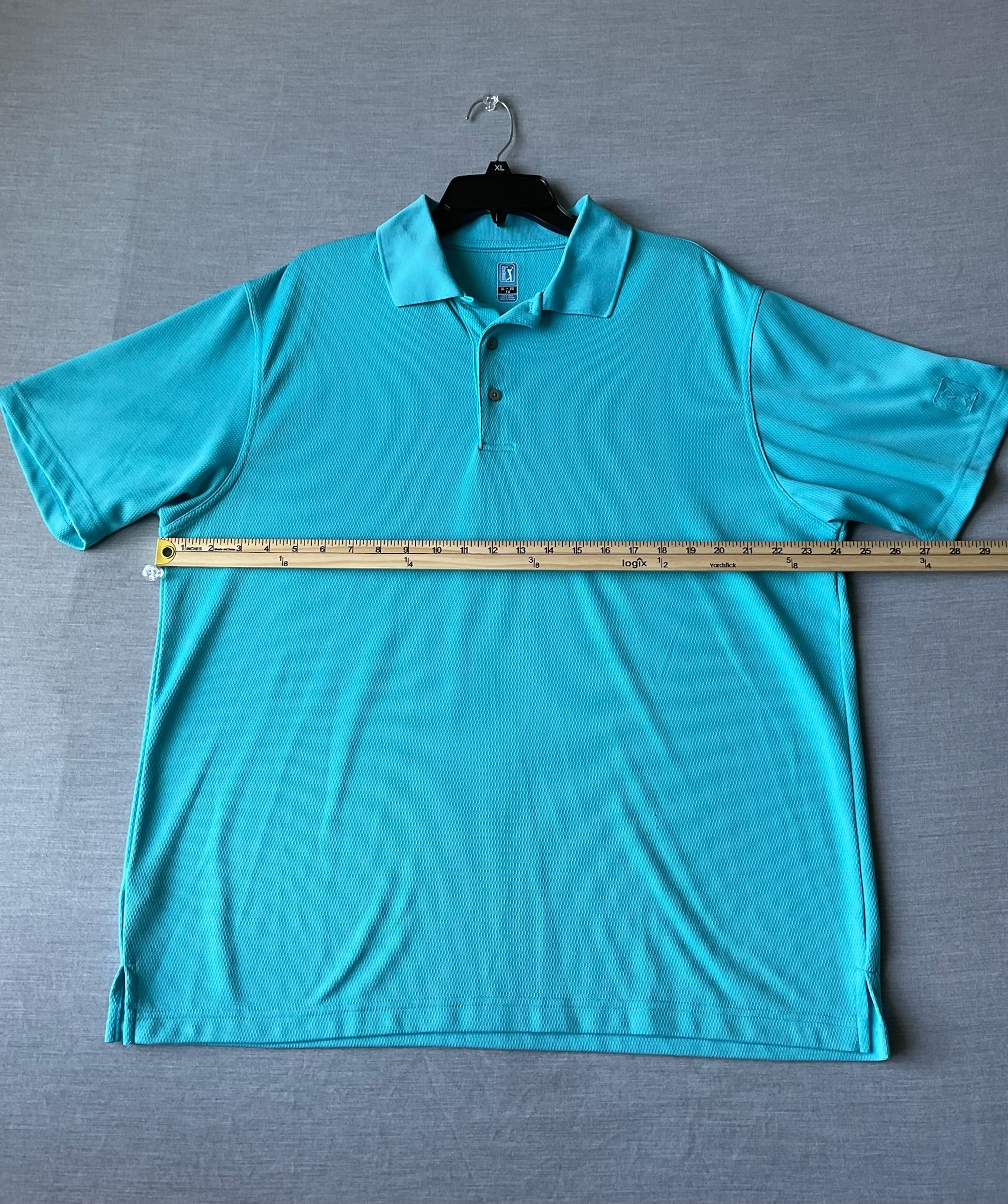 PGA Tour Men's Short Sleeve Polo Shirt - Bright Blue
