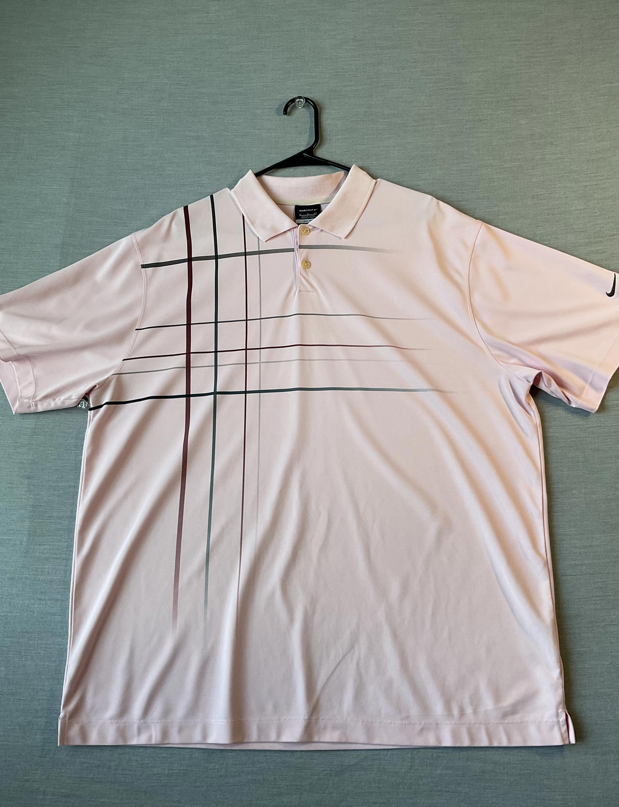 Nike Men's Short Sleeve Polo Shirt - Pink Gray Marroon