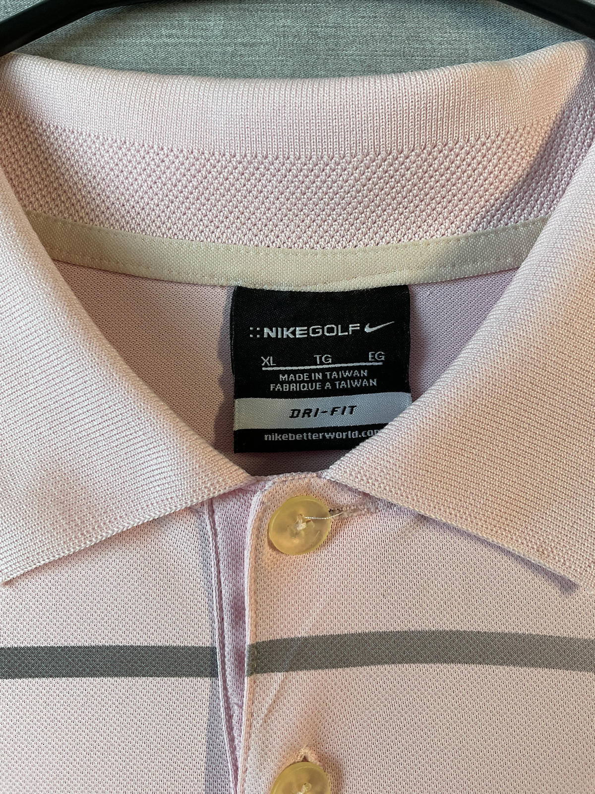 Nike Men's Short Sleeve Polo Shirt - Pink Gray Marroon