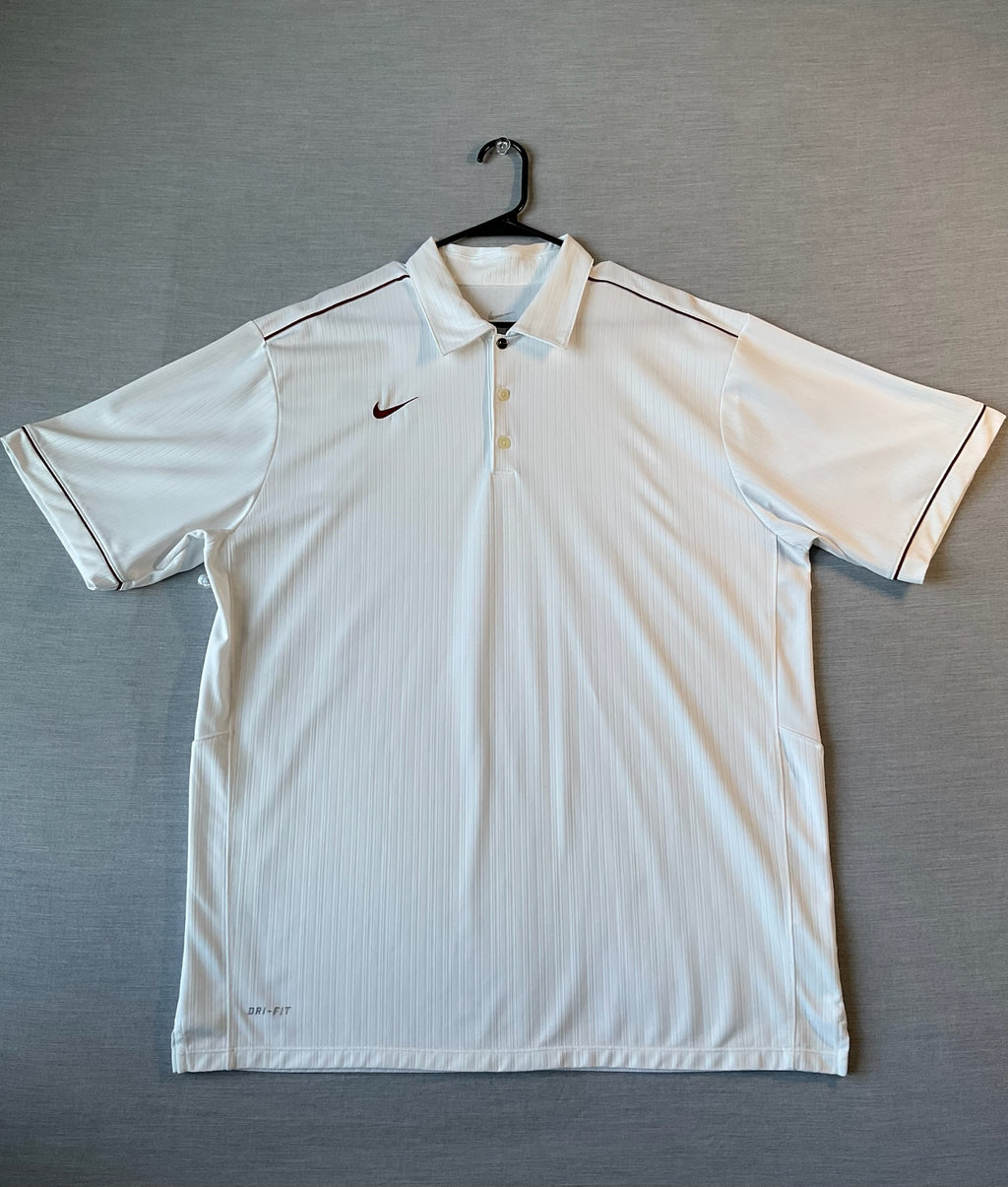 Nike Men's Short Sleeve Polo Shirt - White & Maroon