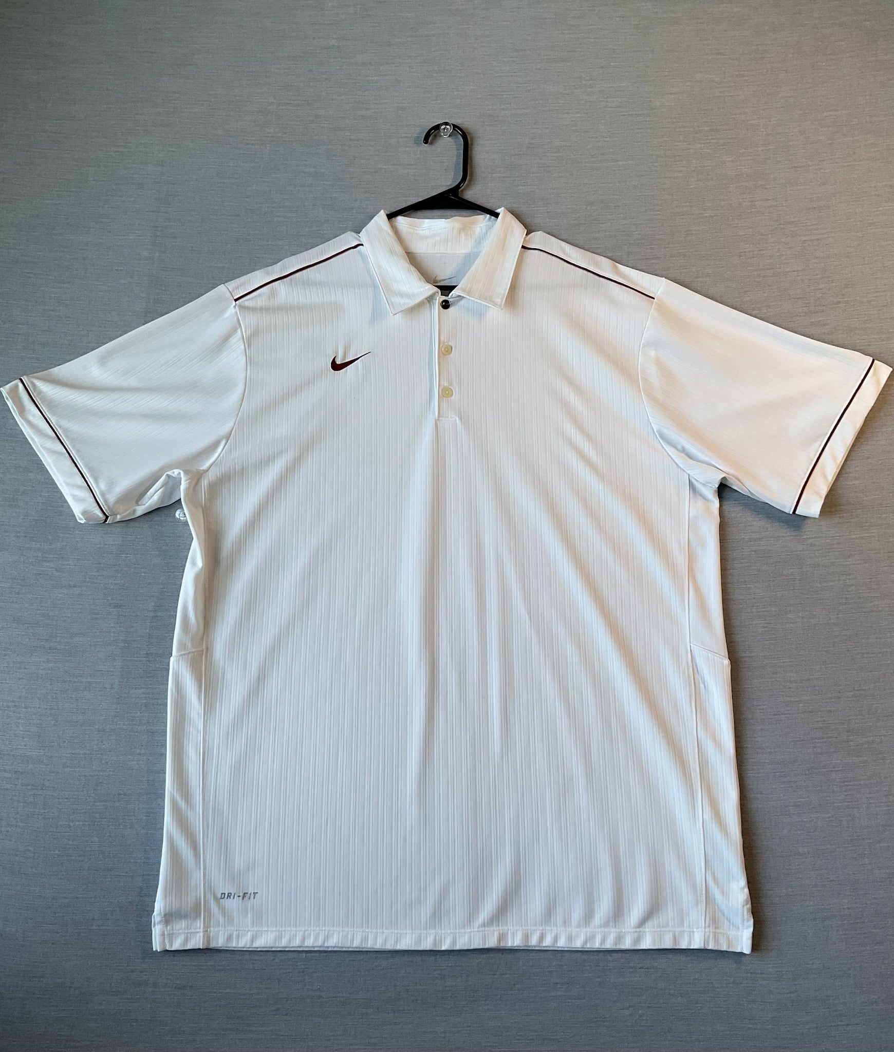Nike Men's Short Sleeve Polo Shirt - White & Maroon
