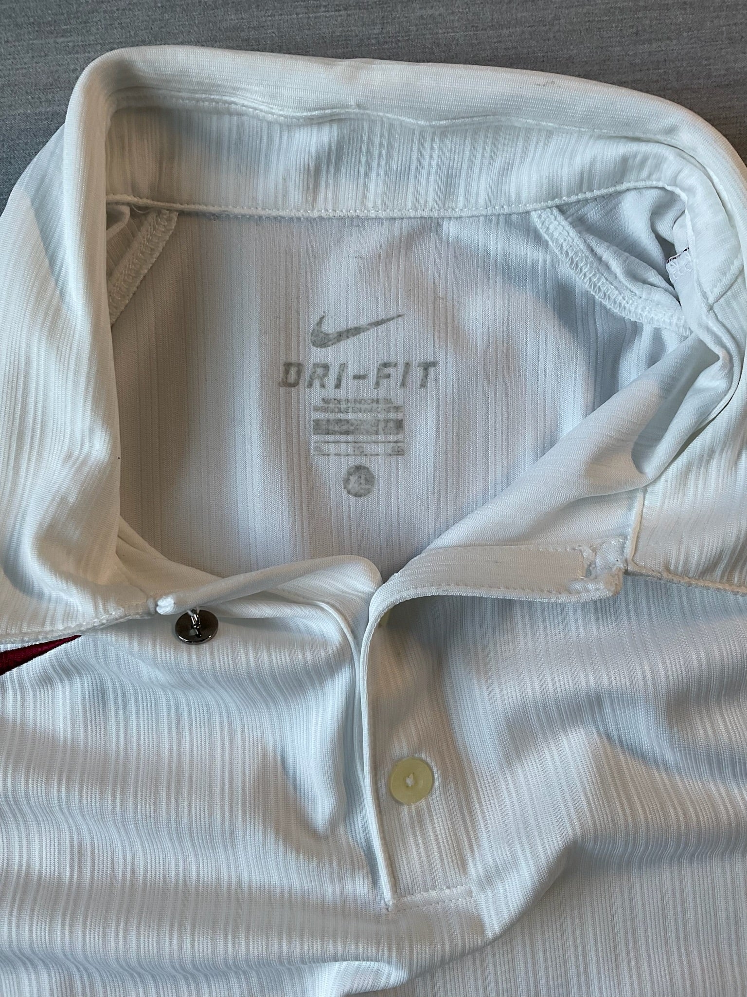 Nike Men's Short Sleeve Polo Shirt - White & Maroon