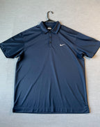 Nike Golf Dri Fit Men's  Short Sleeve Polo Shirt Navy Waffle Pattern