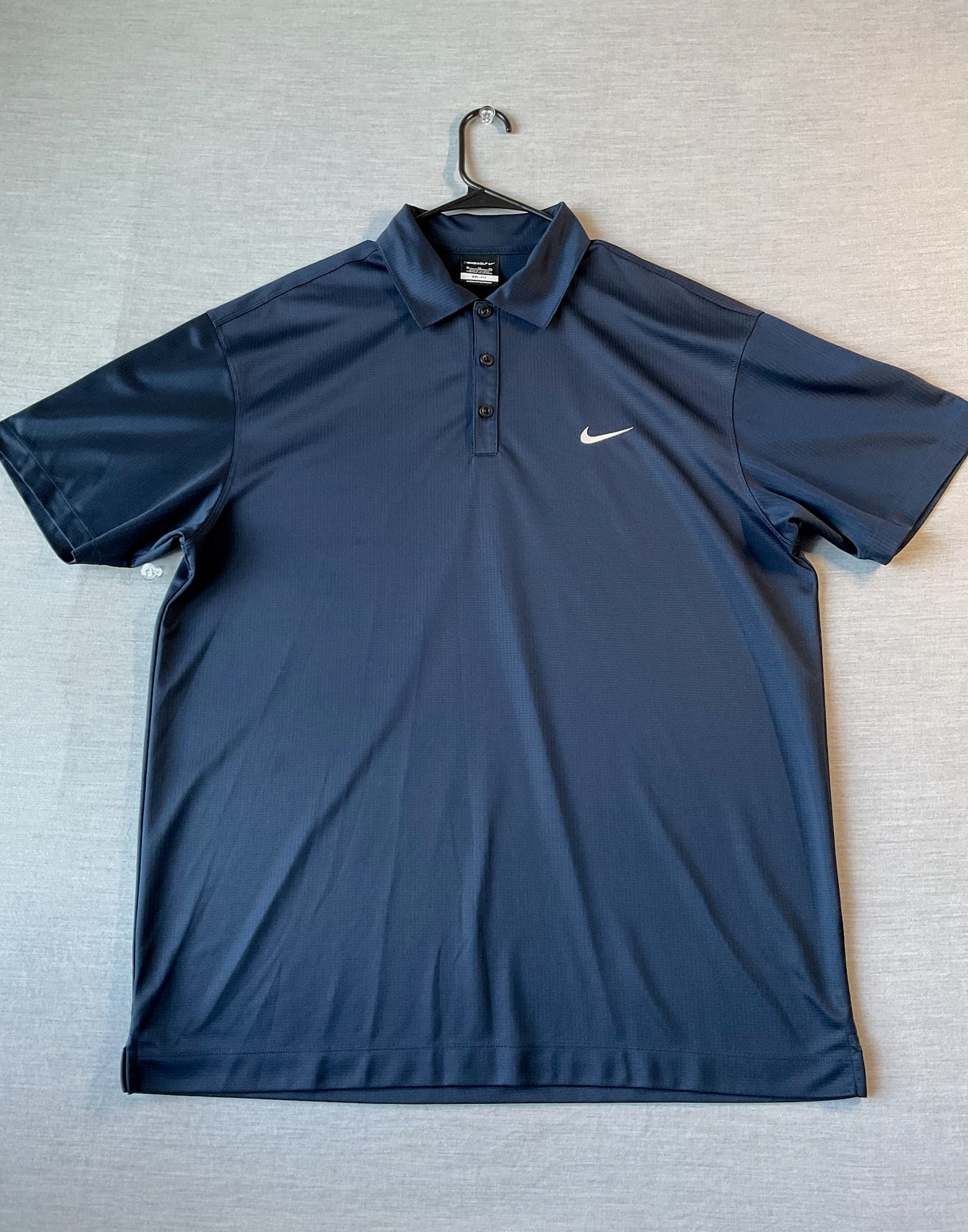 Nike Golf Dri Fit Men's  Short Sleeve Polo Shirt Navy Waffle Pattern