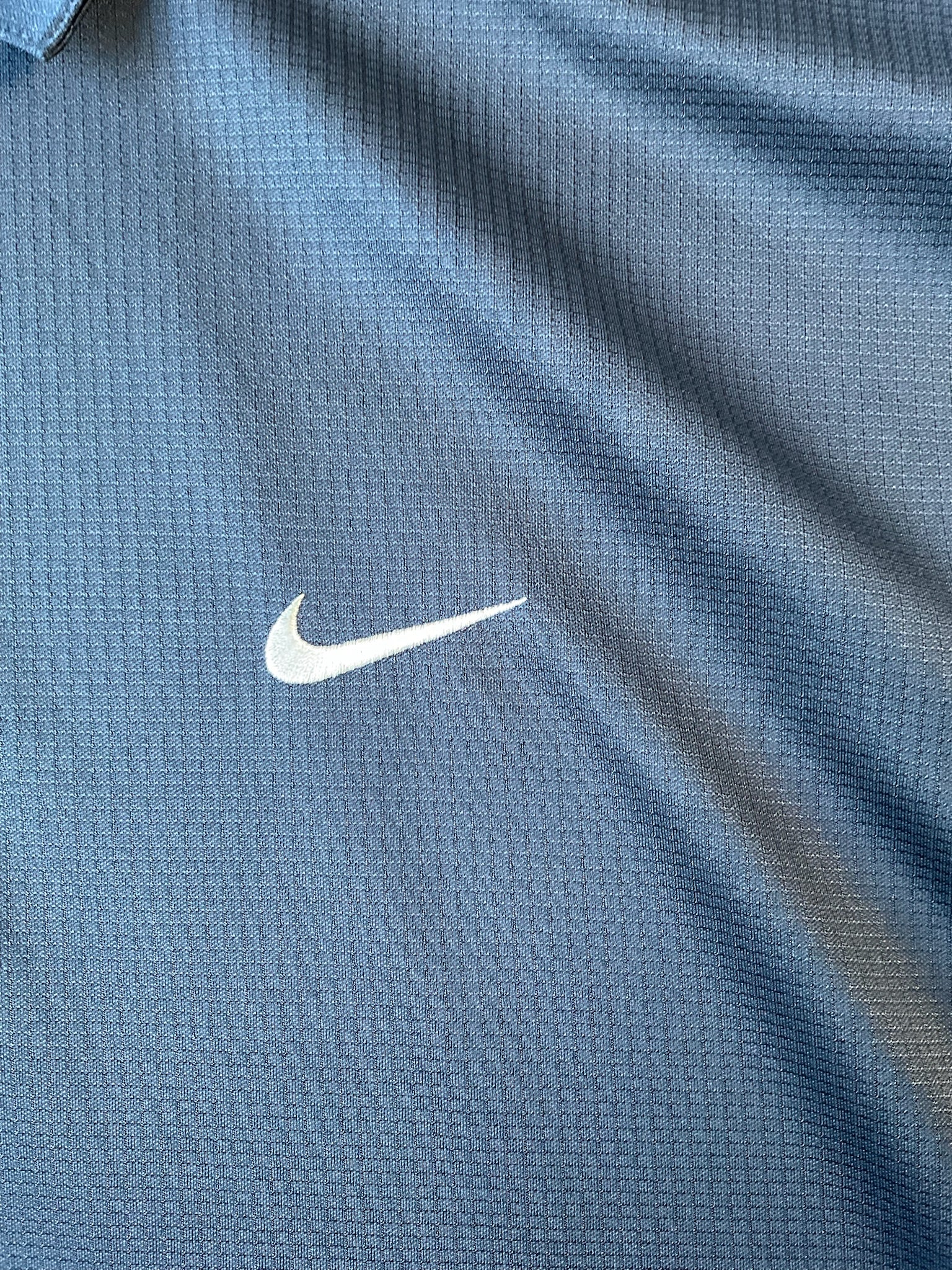 Nike Golf Dri Fit Men's  Short Sleeve Polo Shirt Navy Waffle Pattern