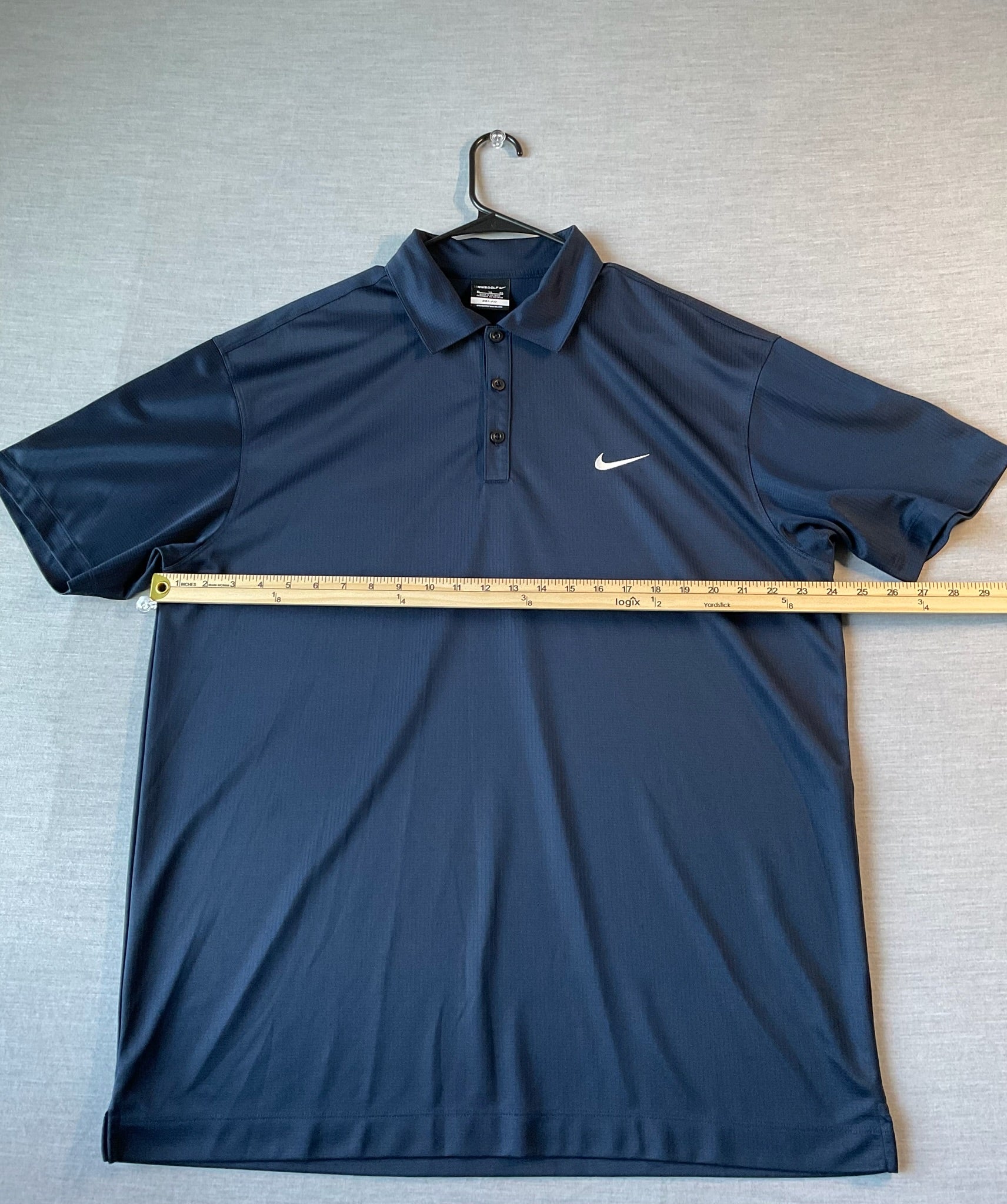 Nike Golf Dri Fit Men's  Short Sleeve Polo Shirt Navy Waffle Pattern