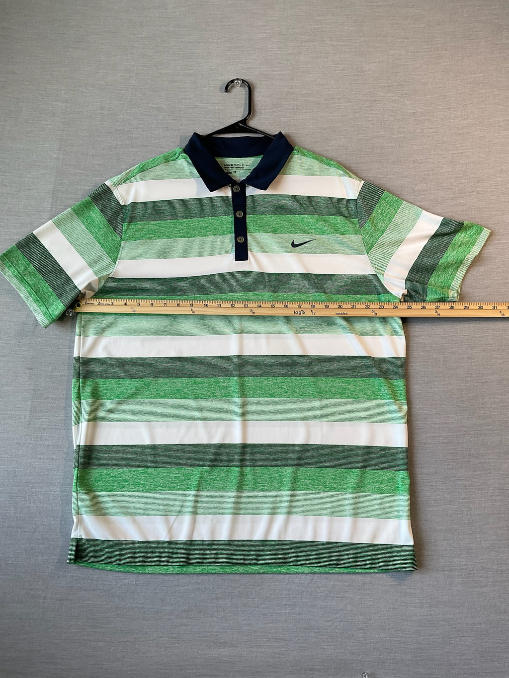 Nike Golf Dri Fit Men's  Short Sleeve Polo Shirt - Green Stripes