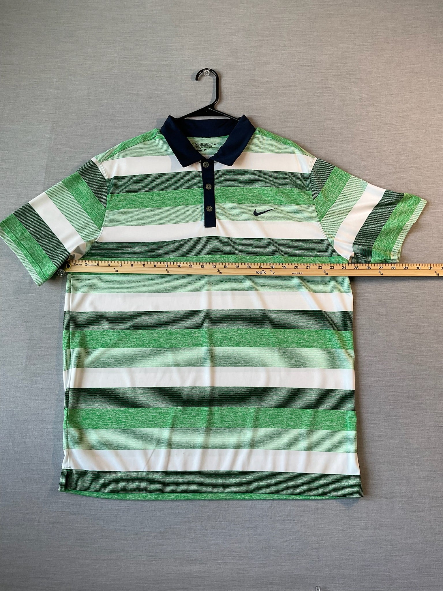Nike Golf Dri Fit Men's  Short Sleeve Polo Shirt - Green Stripes