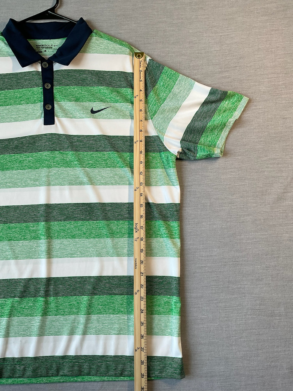 Nike Golf Dri Fit Men's  Short Sleeve Polo Shirt - Green Stripes