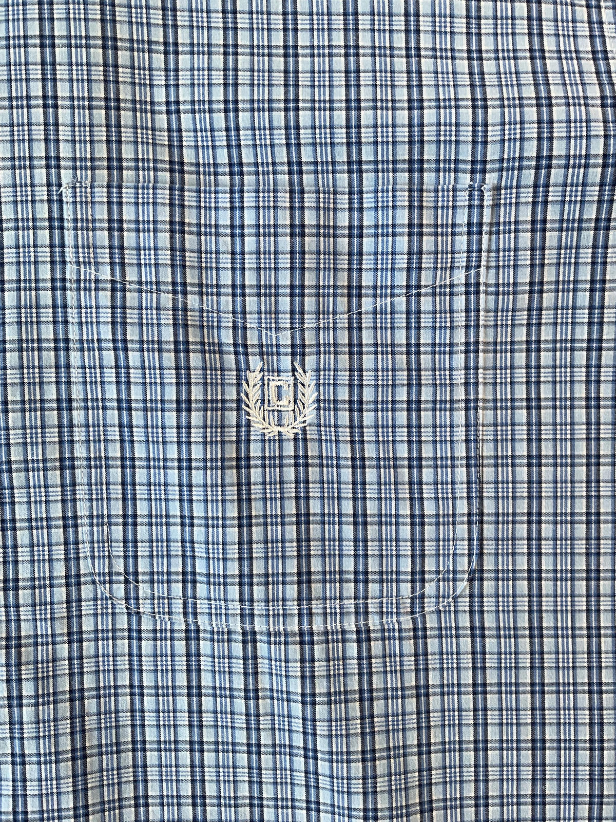 Chaps Men's Light Blue Plaid Short Sleeve Button Down Shirt