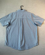 Chaps Men's Light Blue Plaid Short Sleeve Button Down Shirt XL