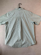 Chaps Men's Short Sleeve Button Up Green, White, Gray Plaid Shirt. XL