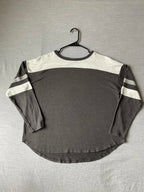 SO Women's Long Sleeve Pull Over Shirt in Gray, Dark Gray and Beige.