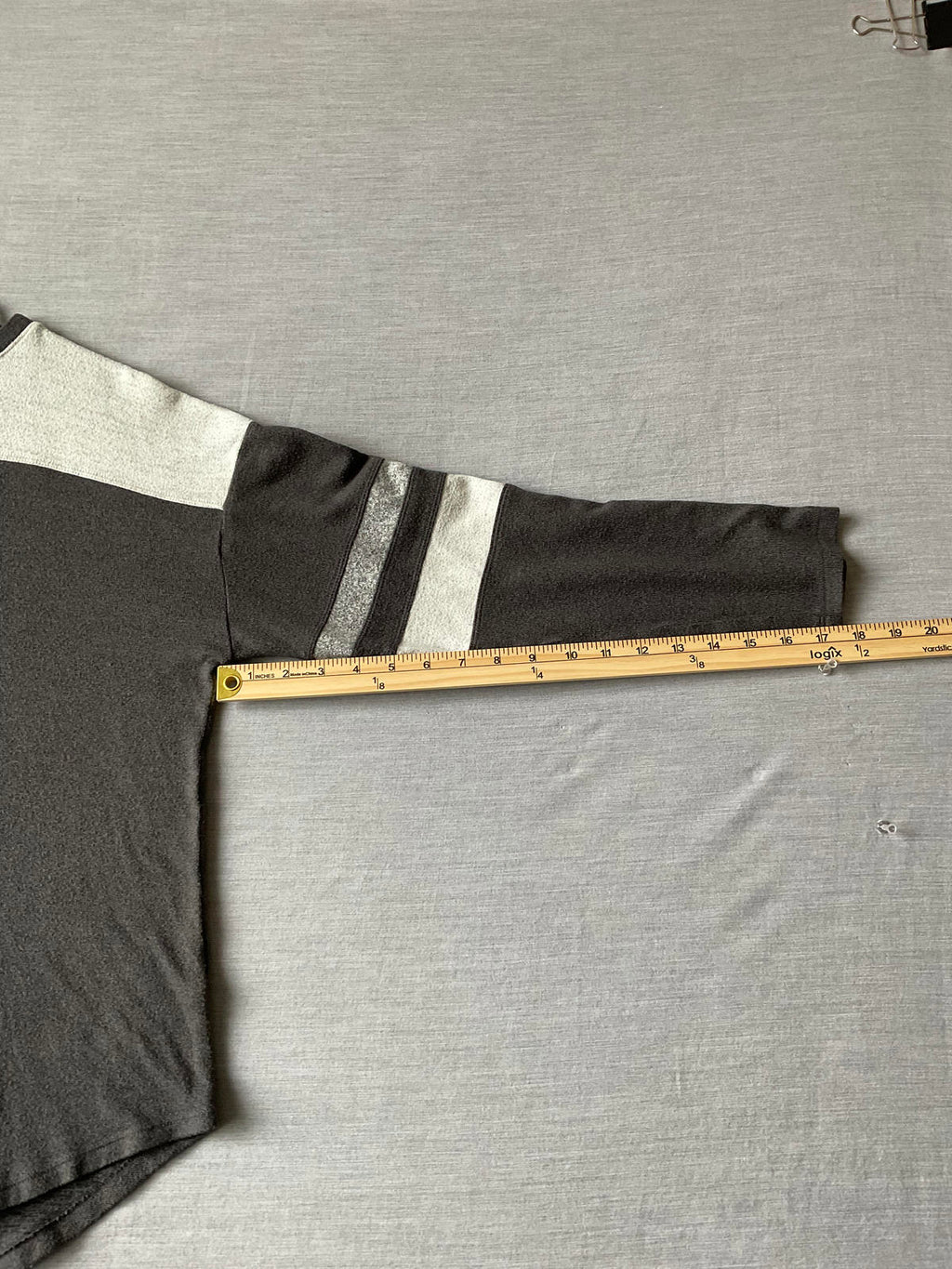 SO Women's Long Sleeve Pull Over Shirt in Gray, Dark Gray and Beige.