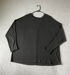 Women's Long Sleeve Long Crew Neck Black Tunic Size X-Large